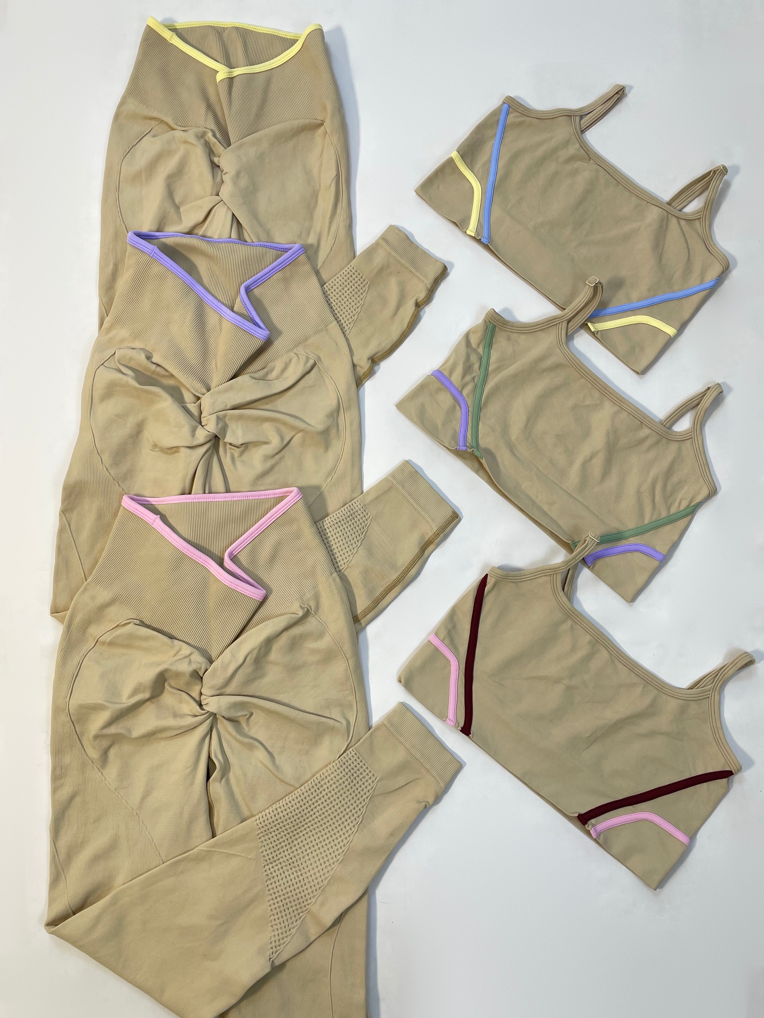 Set Legging top sesgo contraste