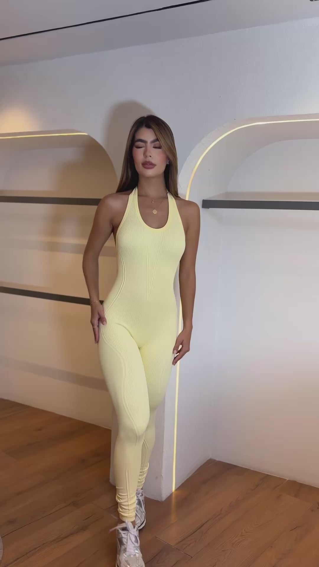 Enterizo largo halter push up